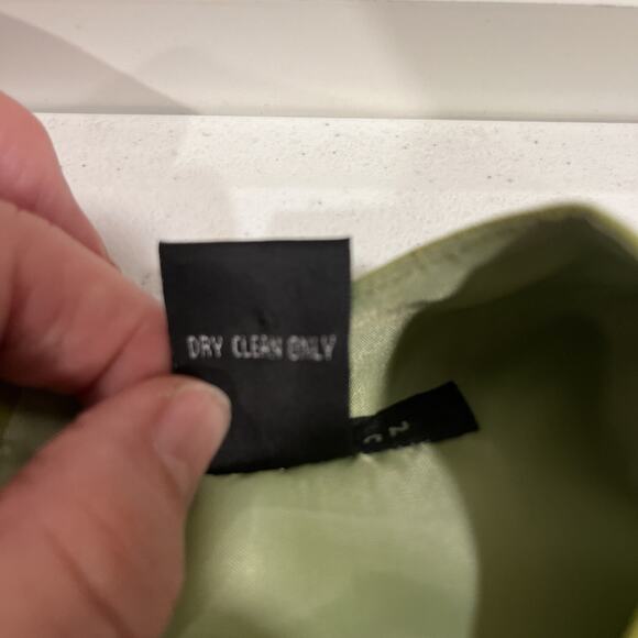 Ann Carson Silk Linen Green Embroidered Floral Tank L Buttons Ethereal Spring - Picture 6 of 10